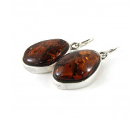 Genuine Baltic amber earrings, honey amber, 9 gr